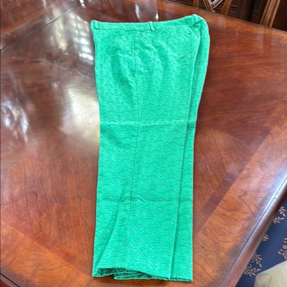 Vibrant Green Patterned Pants